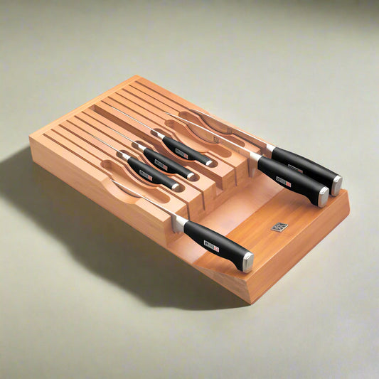 ZWILLING Bamboo Knife Storage Tray β In-Drawer Organizer for 13 Knives-1