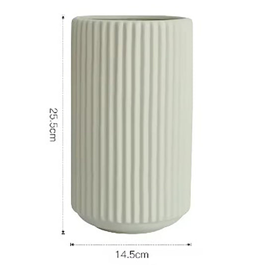 Ribbed Ceramic Vase-Mint-XXL-1