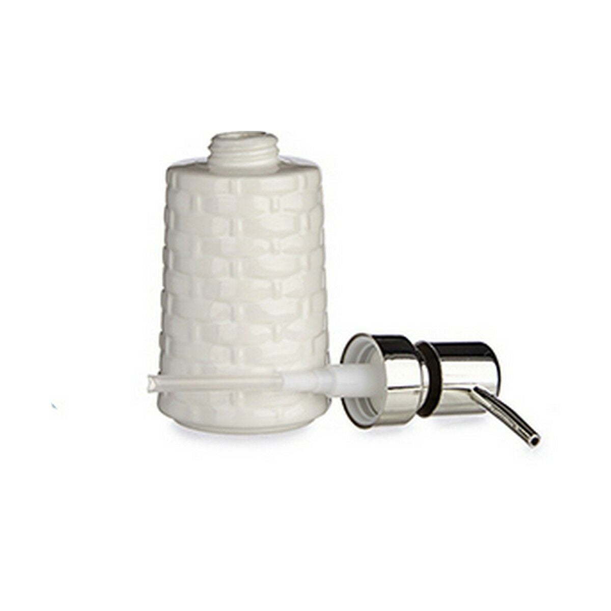 Soap Dispenser Berilo White Silver Ceramic 150 ml (6 Units)-1