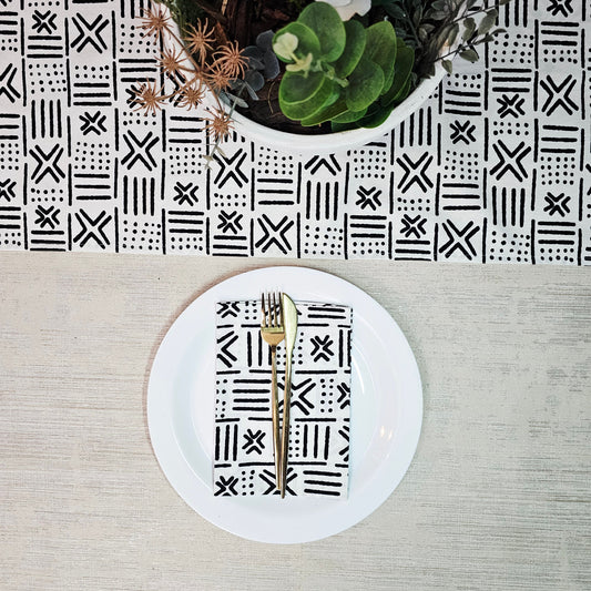 Table Runner and Set of 8 Napkins |  100% Cotton African Print Fabric-1