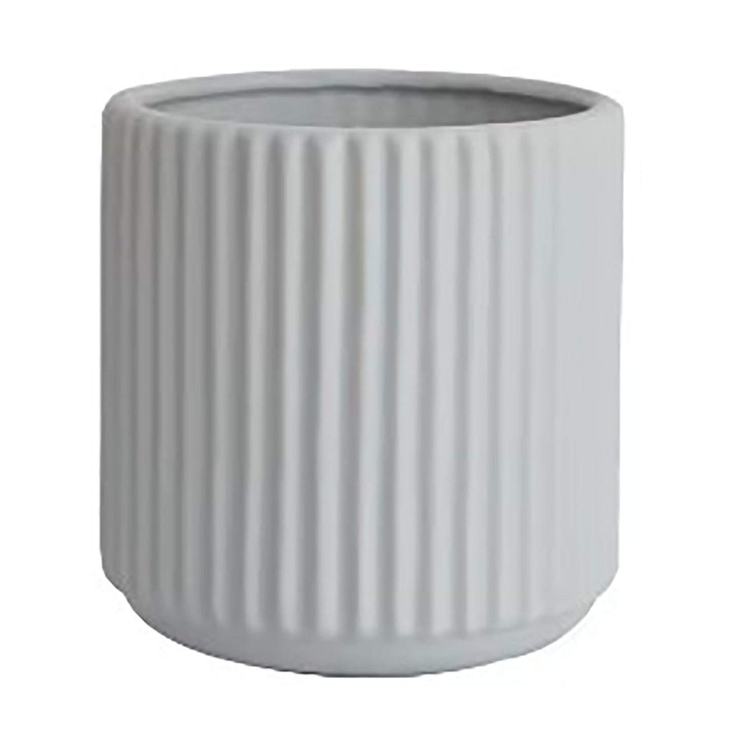 Ribbed Ceramic Vase-Grey-L-5
