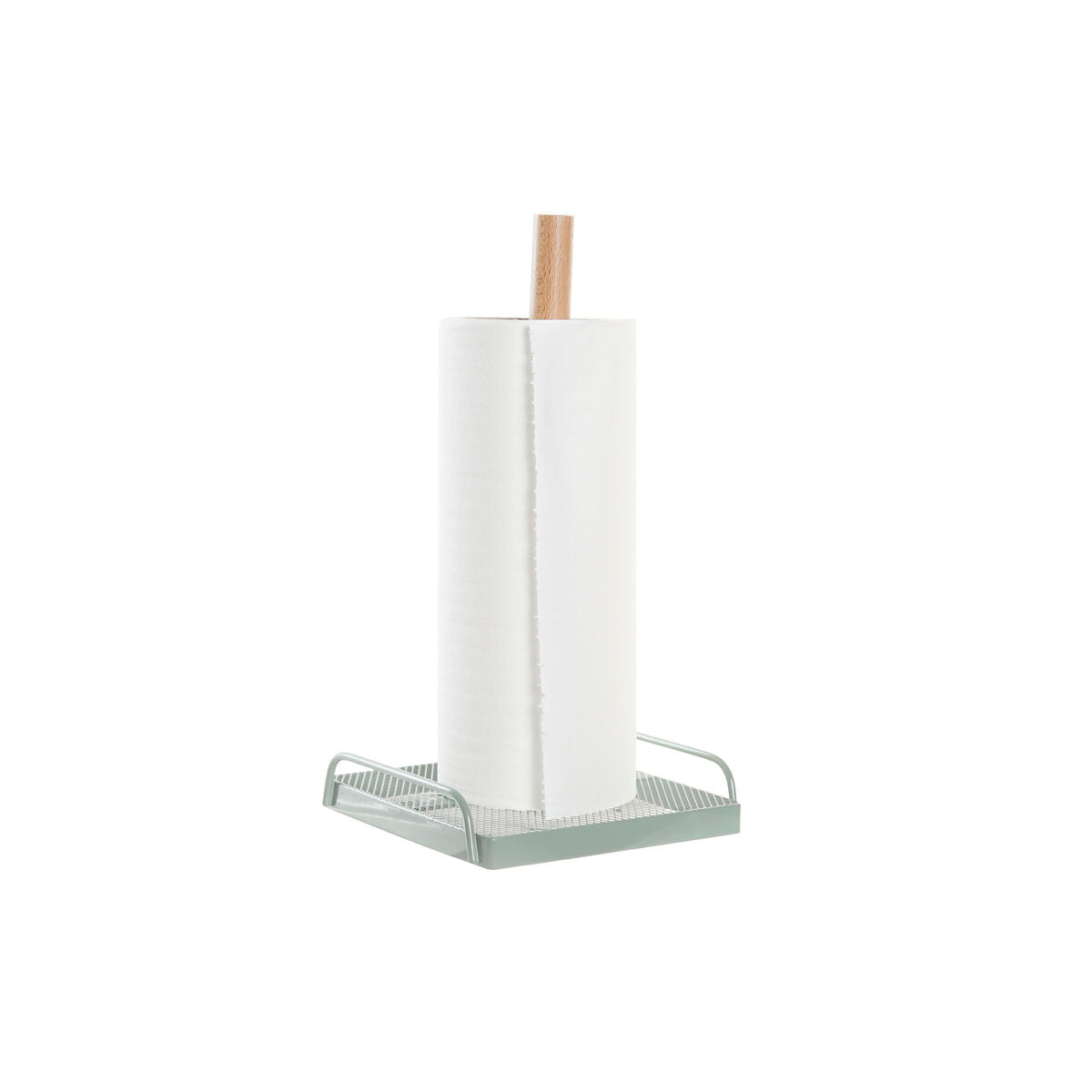 Kitchen Paper holder DKD Home Decor Beige Metal Mint Pinewood (16 x 15 x 29,5 cm) (2 Units)-1