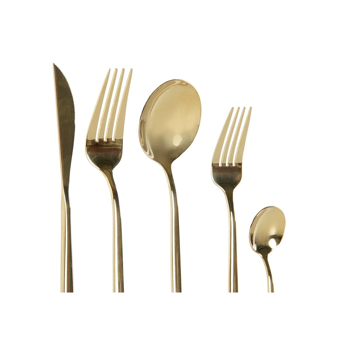 Cutlery DKD Home Decor Golden Stainless steel 3 x 1,5 x 13 cm 20 Pieces-3