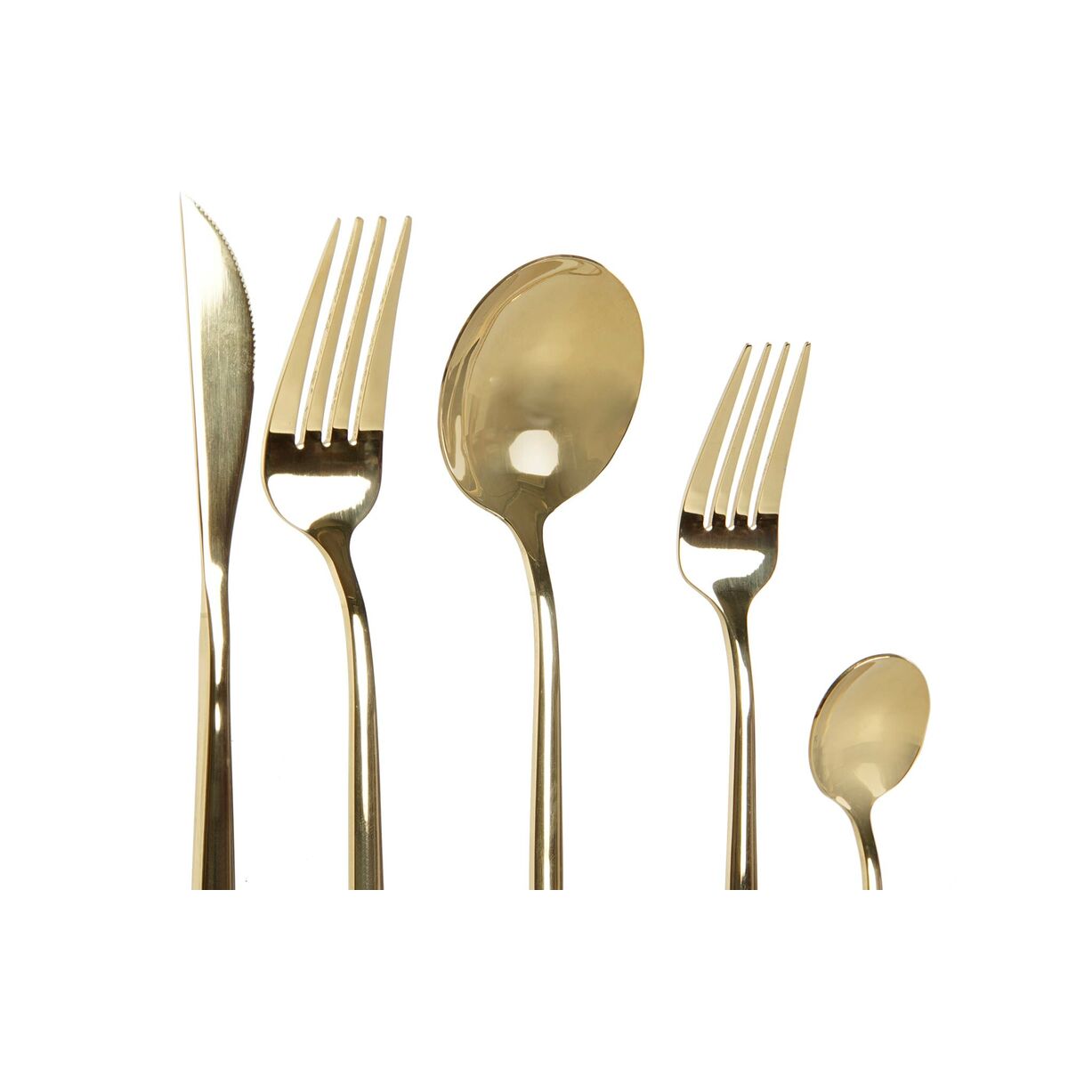 Cutlery DKD Home Decor Golden Stainless steel 3 x 1,5 x 13 cm 20 Pieces-2