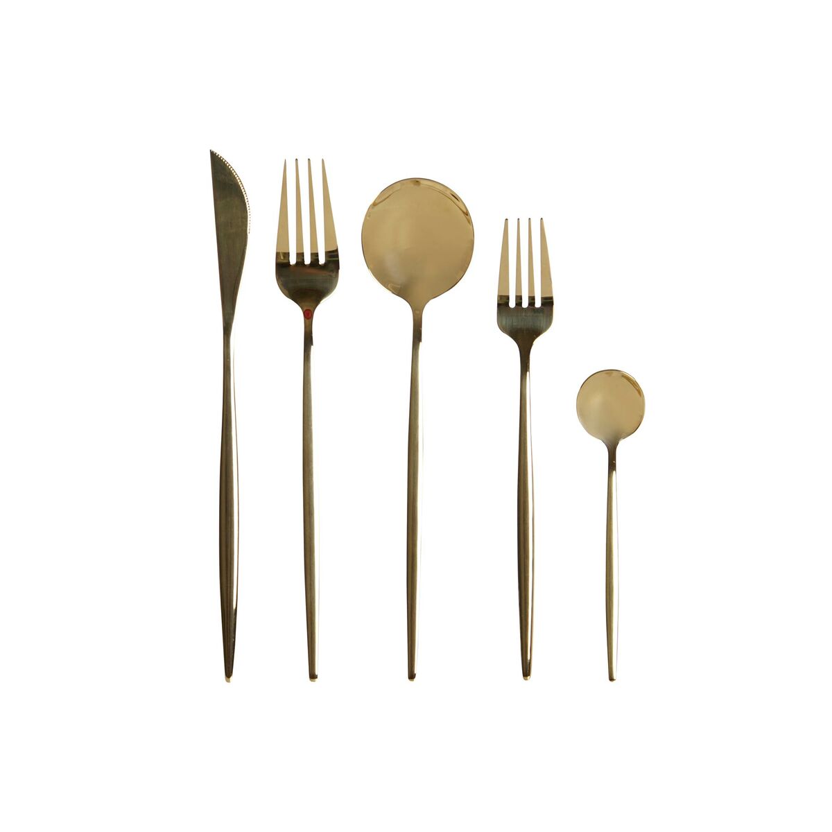 Cutlery DKD Home Decor Golden Stainless steel 3 x 1,5 x 13 cm 20 Pieces-0