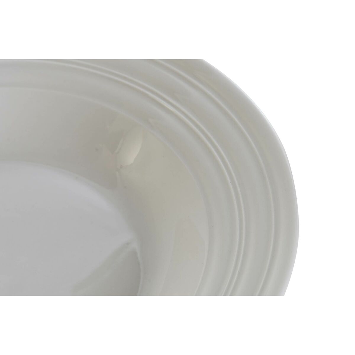 Deep Plate DKD Home Decor White Porcelain 20 x 20 x 3 cm-2