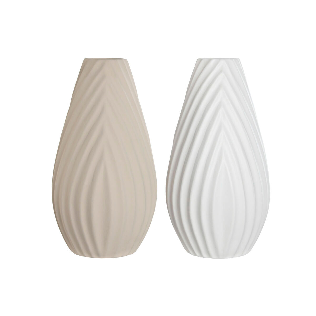Vase Home ESPRIT White Beige Stoneware Traditional style 24 x 24 x 41 cm (2 Units)-0