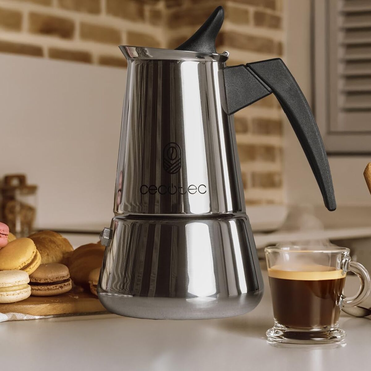 Cecotec Italian Coffee Maker Piccolina 900 Stainless Steel 10 Cups Drip-Free Ergonomic-6