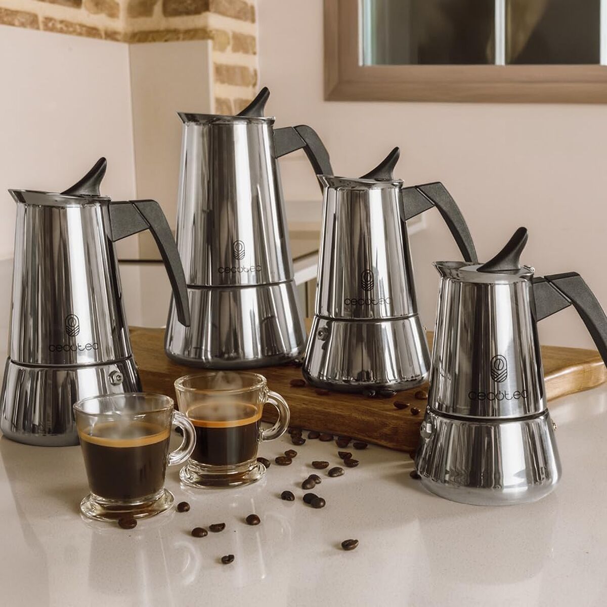 Cecotec Italian Coffee Maker Piccolina 900 Stainless Steel 10 Cups Drip-Free Ergonomic-3