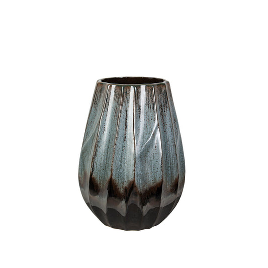Vase Romimex Blue Black Ceramic-0