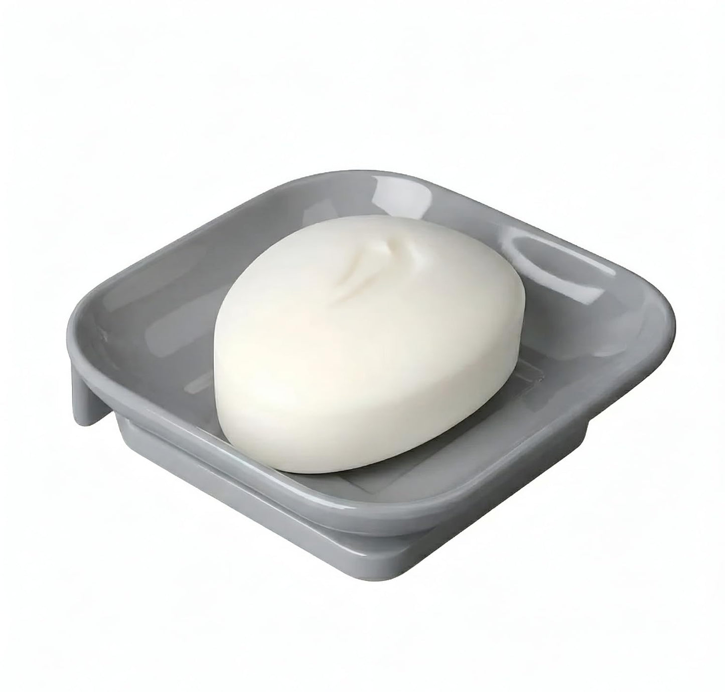 Ceramic Grey Unbreakable Soap Dish  Square Glossy Finish (RG-111)-0