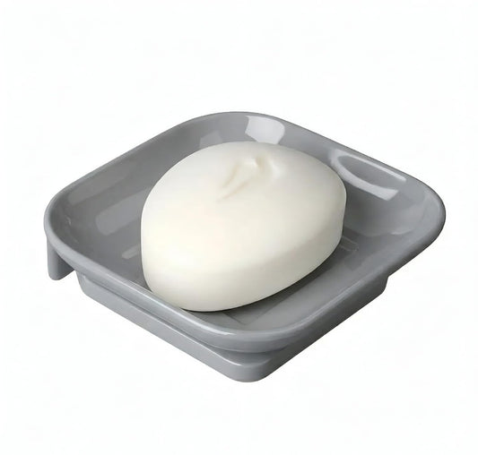 Ceramic Grey Unbreakable Soap Dish  Square Glossy Finish (RG-111)-0