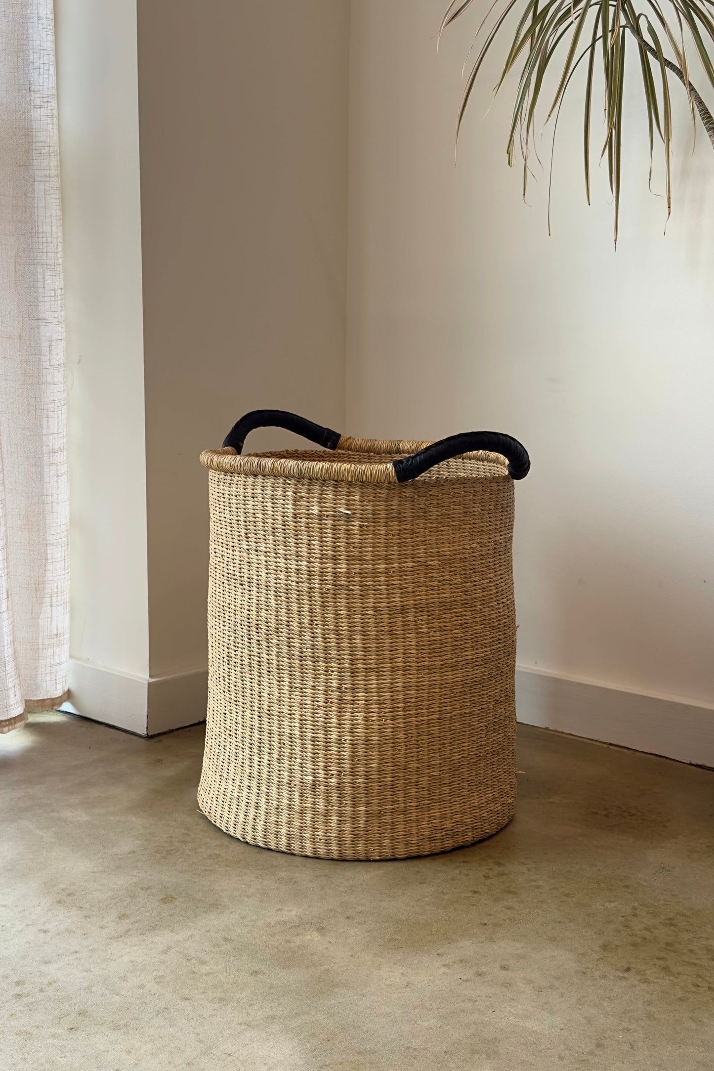 Handwoven African Floor Basket – Naturally Stylish Storage-0