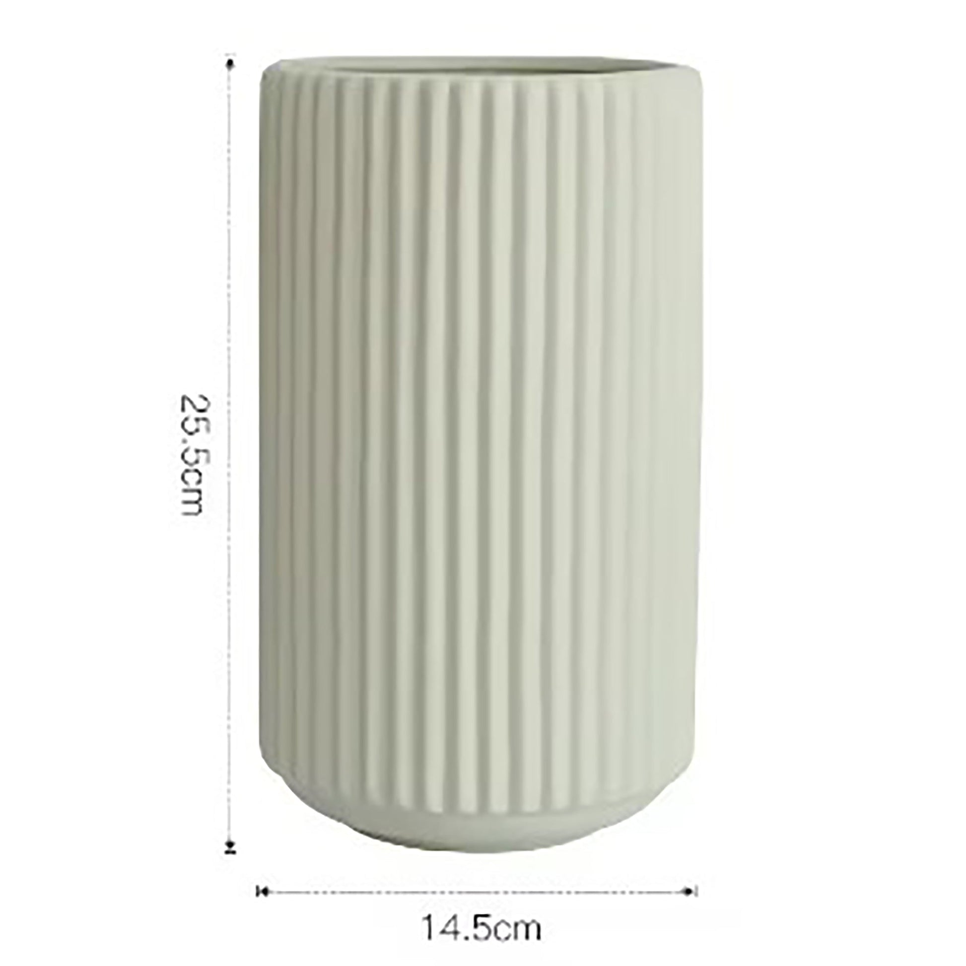 Ribbed Ceramic Vase-Mint-XXL-1
