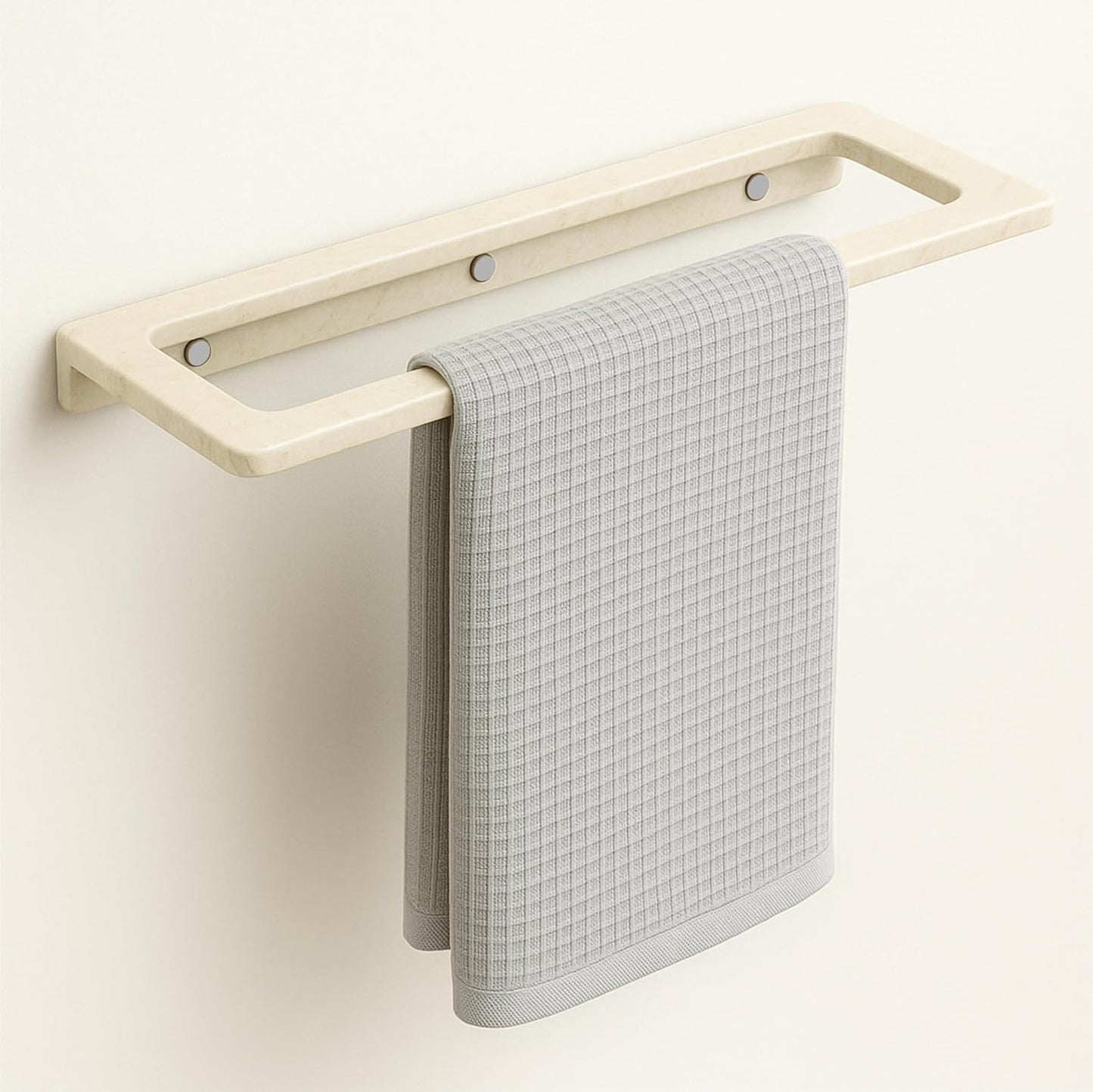 Ceramic Wall Mounted Towel Shelf Ivory Quartz (RM-126)-0