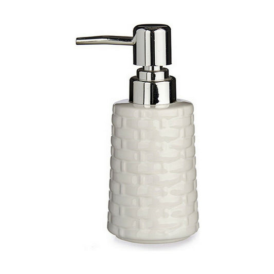 Soap Dispenser Berilo White Silver Ceramic 150 ml (6 Units)-0