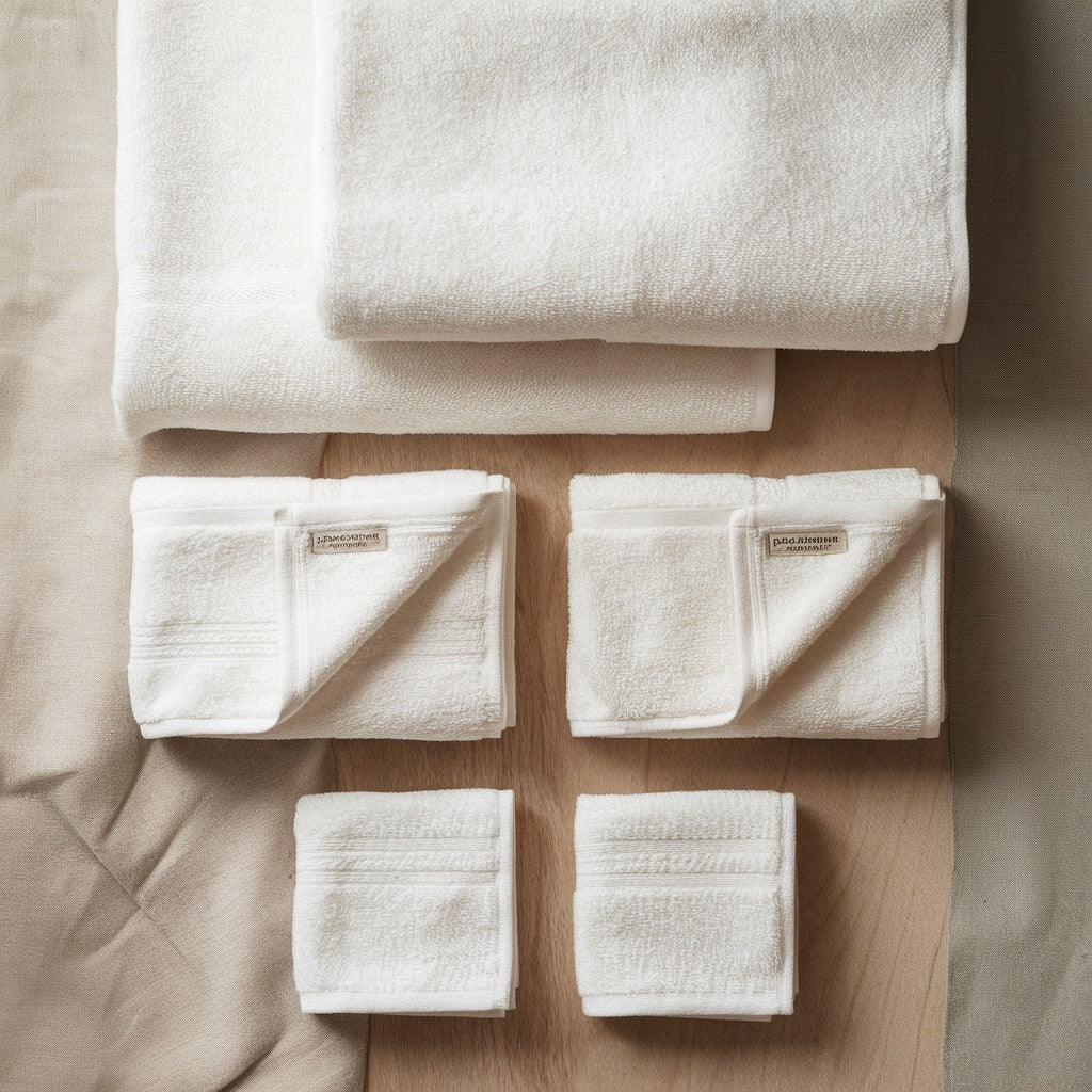 Organic cotton towel set styled in a Scandinavian interior (AI lifestyle visual)