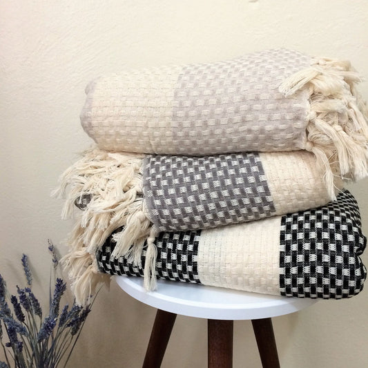 Handwoven Cotton Blanket Istanbul - Soft 250 x 200cm Throw